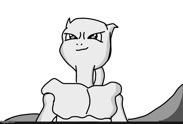 image tagged in drawing,mewtwo,pokemon | made w/ Imgflip meme maker