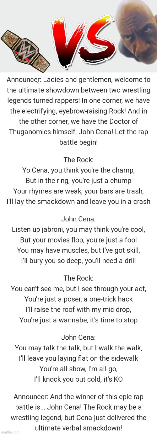 John Cena vs the rock | made w/ Imgflip meme maker