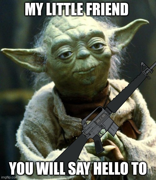 Star Wars Yoda | MY LITTLE FRIEND; YOU WILL SAY HELLO TO | image tagged in memes,star wars yoda | made w/ Imgflip meme maker