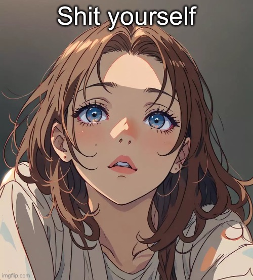 Shit yourself | image tagged in the-person anime filter | made w/ Imgflip meme maker