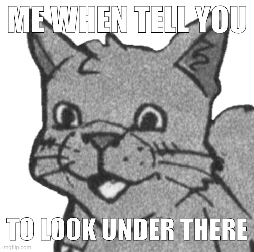 Please don't say it | ME WHEN TELL YOU; TO LOOK UNDER THERE | image tagged in shitpost | made w/ Imgflip meme maker