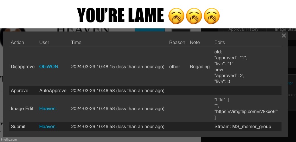 Womp womp | YOU’RE LAME 🥱🥱🥱 | made w/ Imgflip meme maker