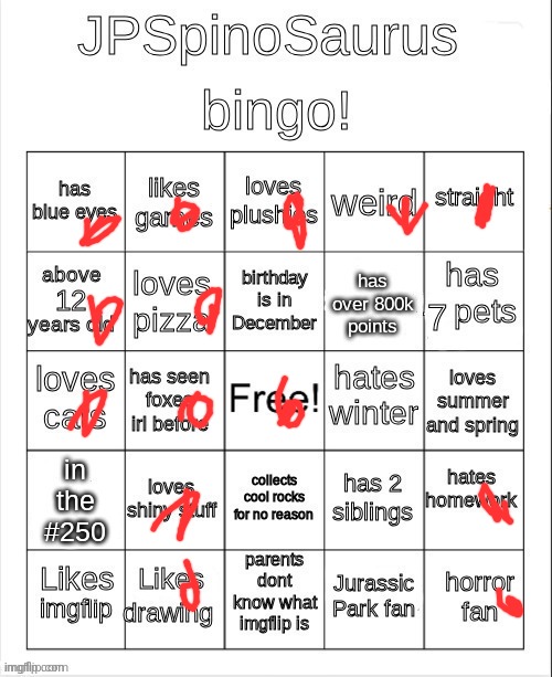 JPSpinoSaurus bingo updated again | image tagged in jpspinosaurus bingo updated again | made w/ Imgflip meme maker