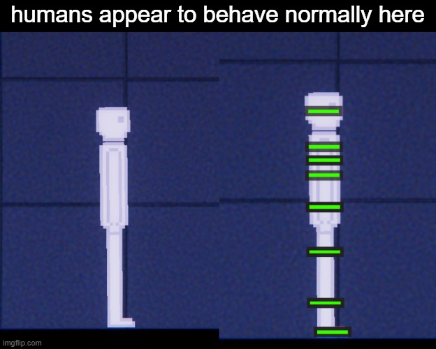 humans appear to behave normally here | made w/ Imgflip meme maker