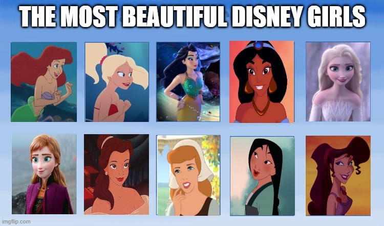 the most beautiful disney girls Blank Meme Template