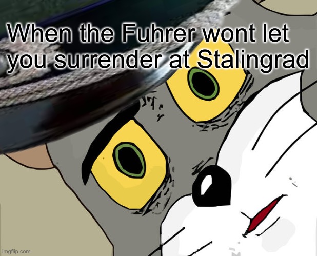 Unsettled Paulus | When the Fuhrer wont let you surrender at Stalingrad | image tagged in memes,unsettled tom,historical meme | made w/ Imgflip meme maker