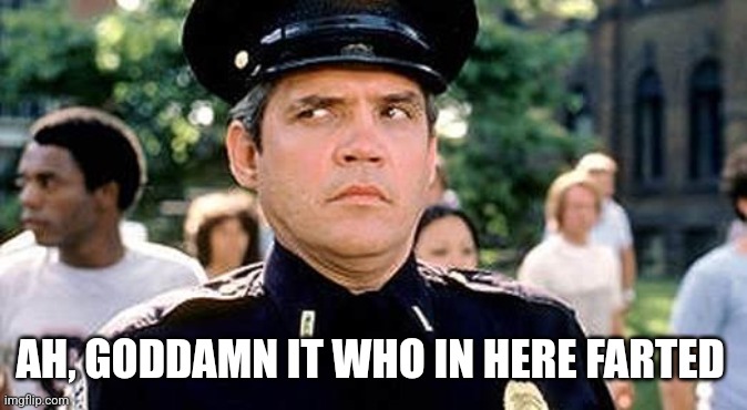 police academy | AH, GODDAMN IT WHO IN HERE FARTED | image tagged in police academy | made w/ Imgflip meme maker
