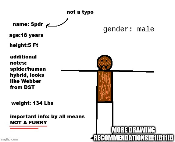 MOAR RECOMMENDATIONS | MORE DRAWING RECOMMENDATIONS!!!1!!!11!!! | image tagged in updated spdr info | made w/ Imgflip meme maker