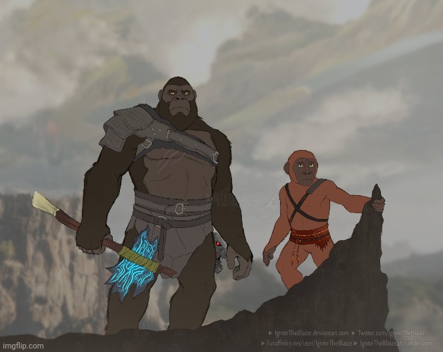 Kong of War (Art by IgniteTheBlaize) | made w/ Imgflip meme maker