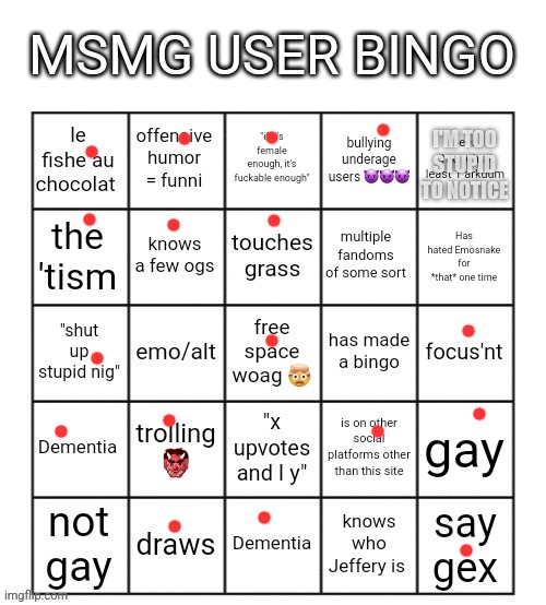 Buh | I'M TOO STUPID TO NOTICE | image tagged in msmg user bingo | made w/ Imgflip meme maker