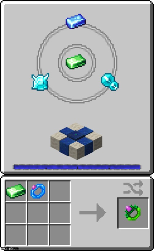 The full blue bar in the terrasteel recipe signifies half a mana pool, or one full mana tablet | image tagged in this took a while | made w/ Imgflip meme maker