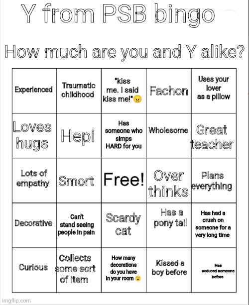 High Quality Y bingo Blank Meme Template