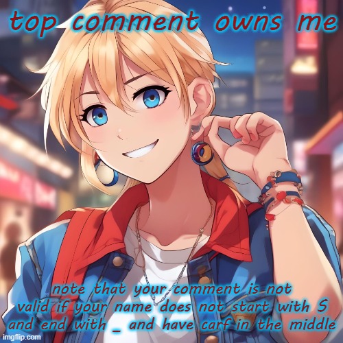 Sure_why_not under ai filter | top comment owns me; note that your comment is not valid if your name does not start with S and end with _ and have carf in the middle | image tagged in sure_why_not under ai filter | made w/ Imgflip meme maker