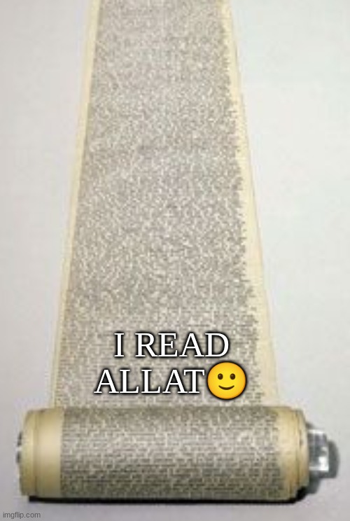 I read allat Blank Meme Template