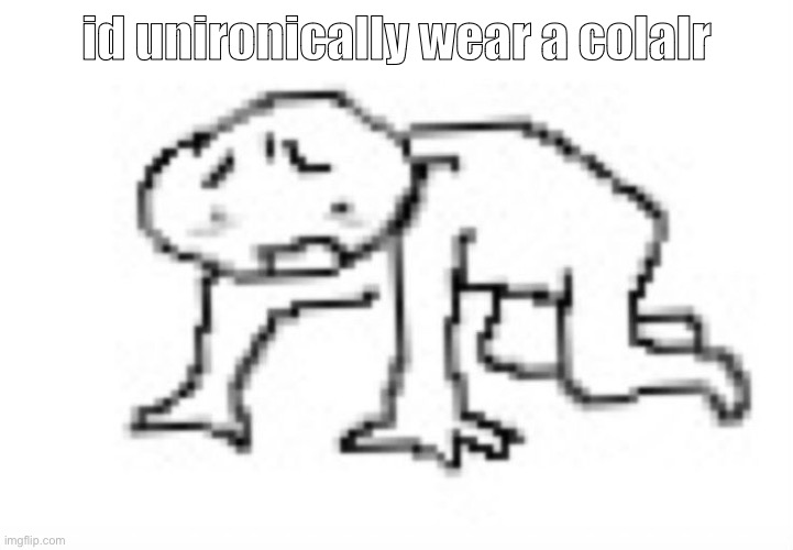 t | id unironically wear a colalr | image tagged in no | made w/ Imgflip meme maker