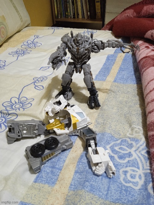 I made this with my figures | image tagged in memes,transformers,shitpost | made w/ Imgflip meme maker
