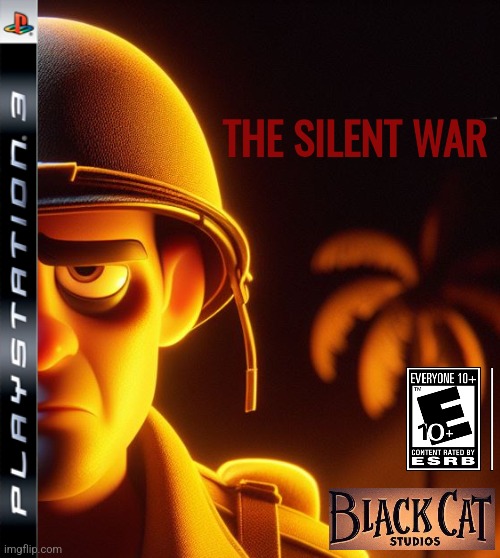 The Silent War(Playstation port) | THE SILENT WAR | image tagged in ww2,game,movie,timezone,major game cover art,cartoon | made w/ Imgflip meme maker