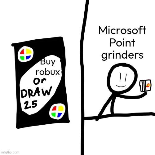 Why has barely anyone heard of it? | Microsoft Point grinders; Buy robux | image tagged in draw 25 | made w/ Imgflip meme maker