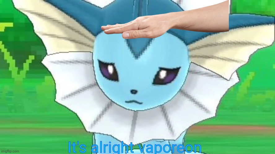 Get that godamn copy pasta away your harming the water doggo! | It's alright vaporeon | image tagged in vaporeon sad | made w/ Imgflip meme maker