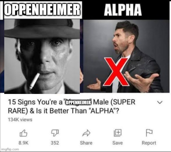 15 signs you're an oppenheimer male | OPPENHEIMER; OPPENHEIMER | image tagged in oppenheimer | made w/ Imgflip meme maker