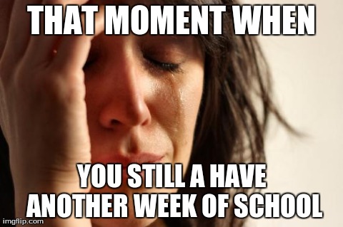 First World Problems | THAT MOMENT WHEN YOU STILL A HAVE ANOTHER WEEK OF SCHOOL | image tagged in memes,first world problems | made w/ Imgflip meme maker