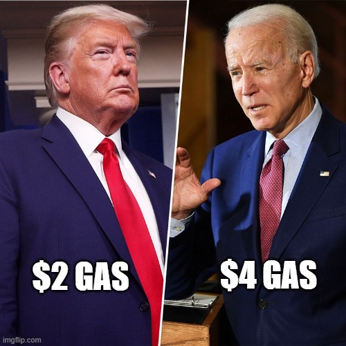 Choose wisely. | $4 GAS; $2 GAS | image tagged in trump biden,politics,election,gas prices,inflation,government corruption | made w/ Imgflip meme maker