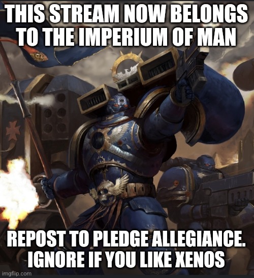 The Eggman Empire has controlled this stream for too long! | THIS STREAM NOW BELONGS TO THE IMPERIUM OF MAN; REPOST TO PLEDGE ALLEGIANCE. IGNORE IF YOU LIKE XENOS | image tagged in no tags | made w/ Imgflip meme maker