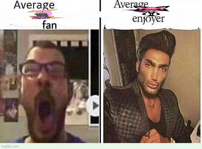 denga | image tagged in average blank fan vs average blank enjoyer | made w/ Imgflip meme maker