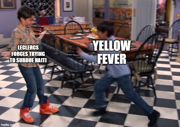 If you know, you know. | LECLERCS FORCES TRYING TO SUBDUE HAITI; YELLOW FEVER | image tagged in haiti,yellow | made w/ Imgflip meme maker