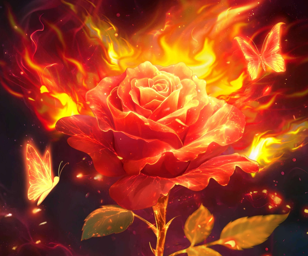 High Quality Flaming Rose Blank Meme Template