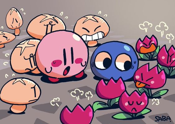 The Conflict between Flowers and Mushrooms in Kirby Games Blank Meme Template