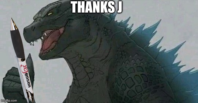 Thumbs up godzilla | THANKS J | image tagged in thumbs up godzilla | made w/ Imgflip meme maker