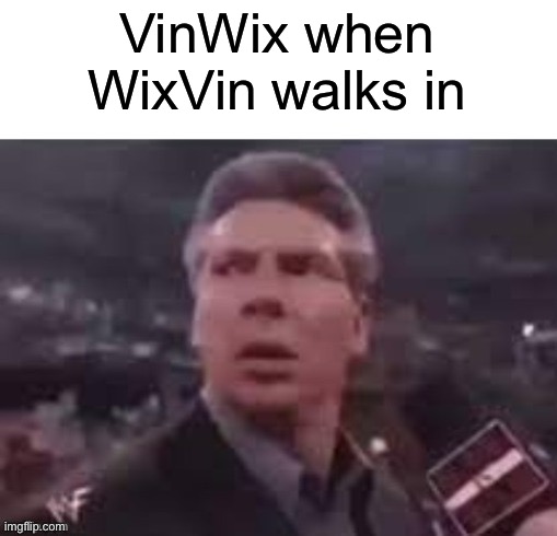 When I got my friend to make an account here he made his username this >:( | VinWix when WixVin walks in | image tagged in x when x walks in | made w/ Imgflip meme maker