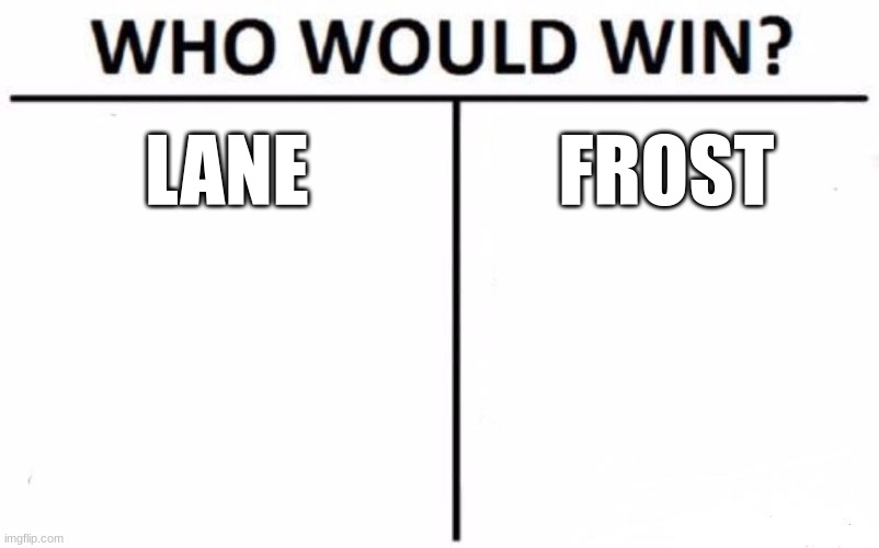 if ykyk | LANE; FROST | image tagged in memes,who would win | made w/ Imgflip meme maker