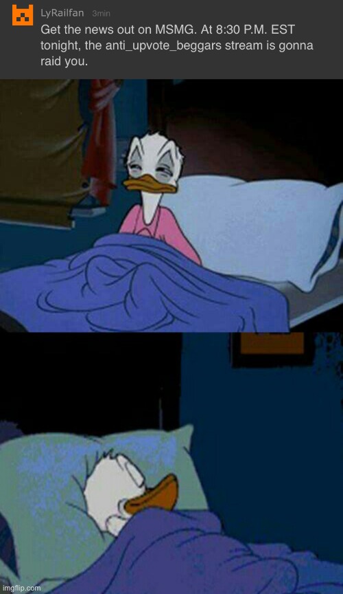 Zzzzzzzzzzzz… | image tagged in sleepy donald duck in bed | made w/ Imgflip meme maker