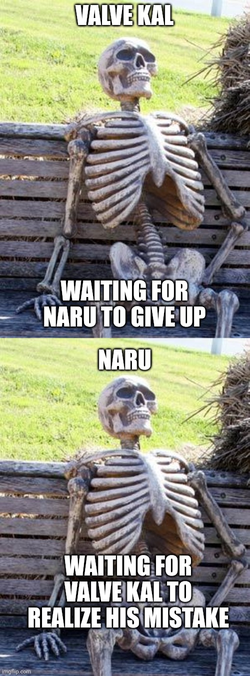 Image tagged in memes,waiting skeleton