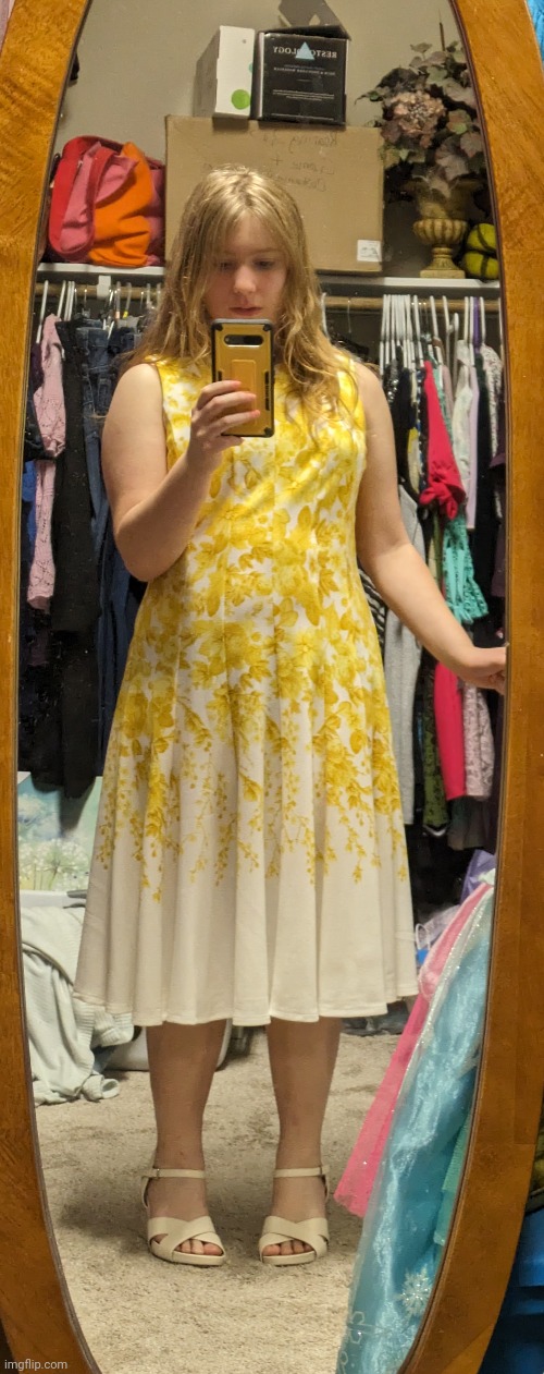 Easter dress | image tagged in face reveal,fun,easter | made w/ Imgflip meme maker