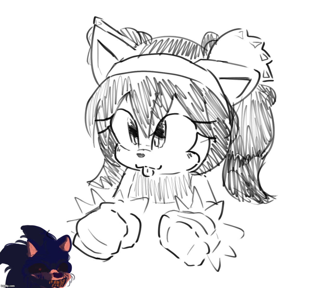 aww she so silly (ignore fuckass british sonic) | made w/ Imgflip meme maker