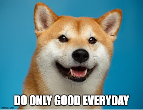 Doge Motto | DO ONLY GOOD EVERYDAY | image tagged in doge,dogecoin,cryptocurrency,crypto,christianity,easter | made w/ Imgflip meme maker
