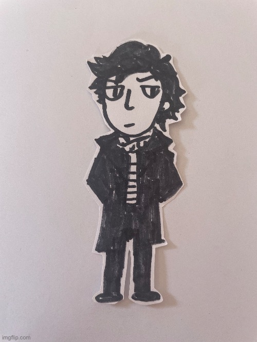 Lil Sherlock Holmes i drew cus why not | image tagged in sherlock holmes,drawing | made w/ Imgflip meme maker