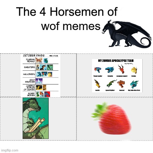 based on what ive seen | wof memes | image tagged in four horsemen,wings of fire,whirlpool,tier list,my zombie apocalypse team,strawberry | made w/ Imgflip meme maker