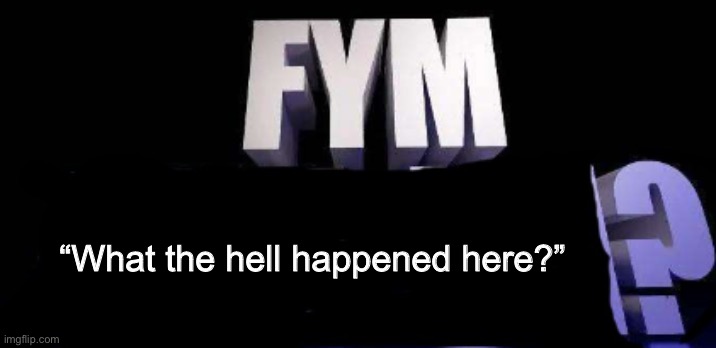 fym______? | “What the hell happened here?” | image tagged in fym______ | made w/ Imgflip meme maker