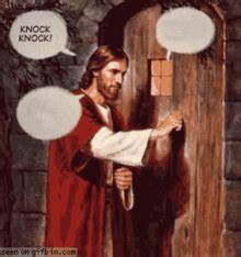 High Quality Jesus at the door Blank Meme Template