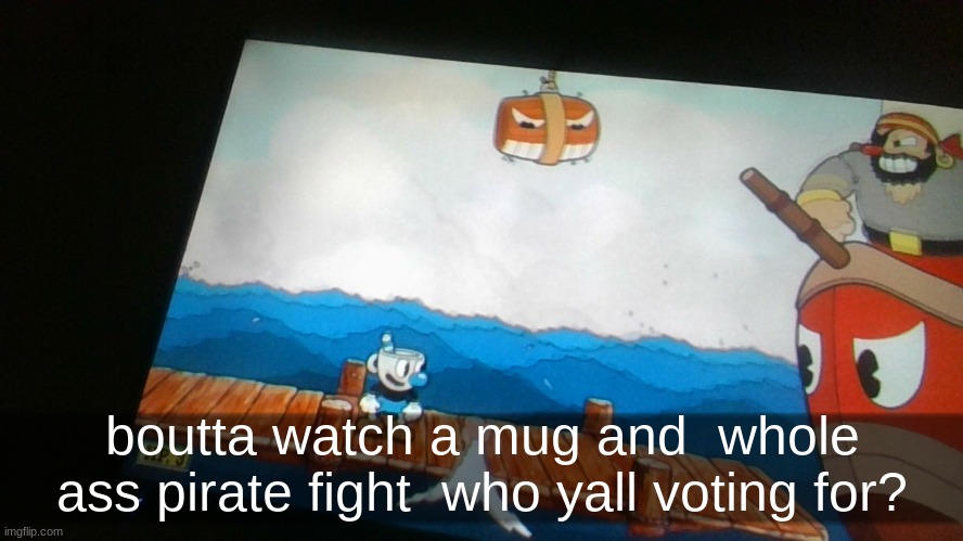 i got my money on the 6 yr old mug | boutta watch a mug and  whole ass pirate fight  who yall voting for? | made w/ Imgflip meme maker