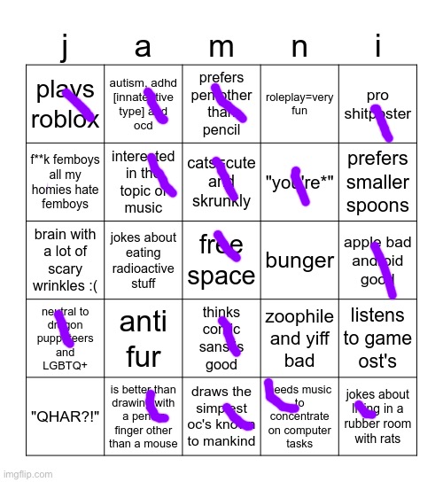 Jammymemefuel bingo | image tagged in jammymemefuel bingo | made w/ Imgflip meme maker