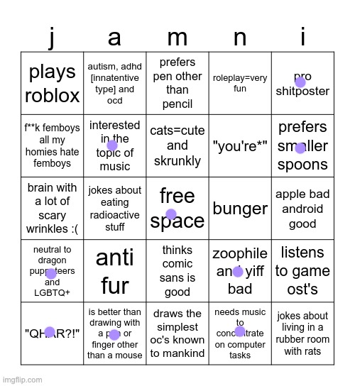 Jammymemefuel bingo | image tagged in jammymemefuel bingo | made w/ Imgflip meme maker