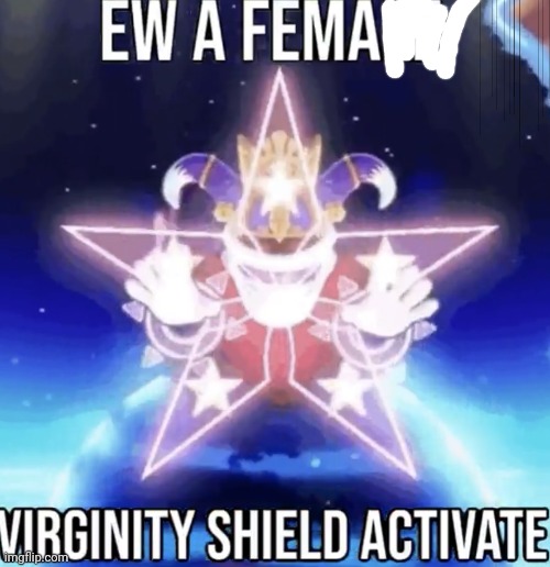 Magolor virginity shield remastered | image tagged in magolor virginity shield remastered | made w/ Imgflip meme maker