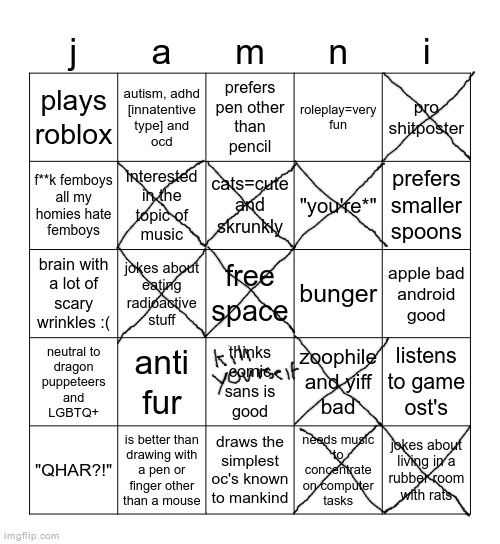 Jammymemefuel bingo | image tagged in jammymemefuel bingo | made w/ Imgflip meme maker