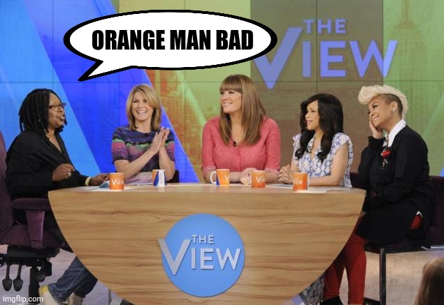 The View | ORANGE MAN BAD | image tagged in the view | made w/ Imgflip meme maker