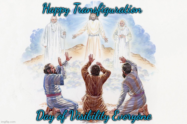 Transfiguration | Happy Transfiguration; Day of Visibility Everyone | image tagged in transfiguration | made w/ Imgflip meme maker
